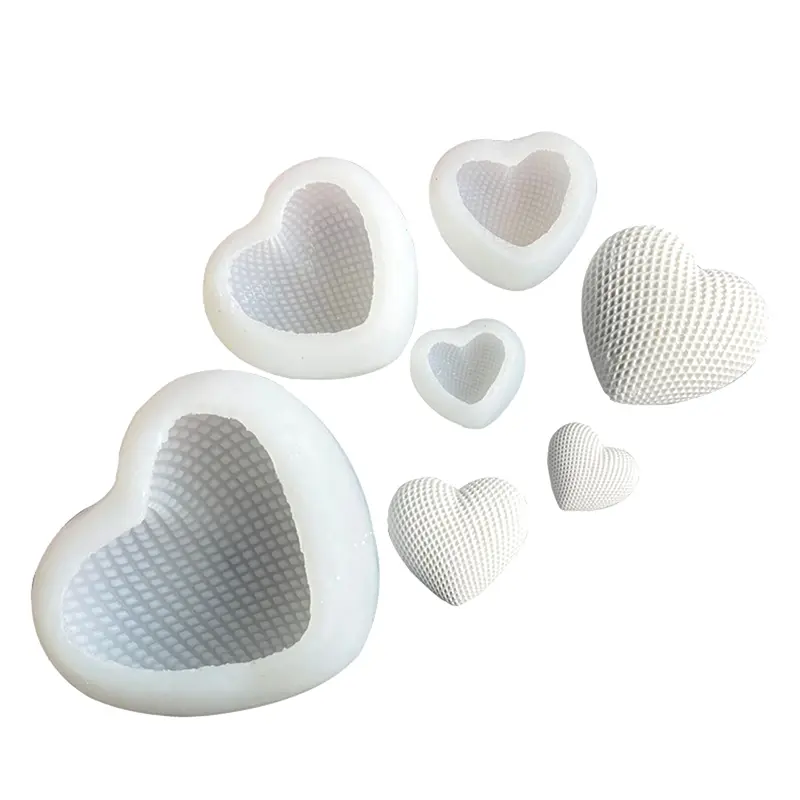 3D Woven Love Silicone Mold Love Heart Resin Candle Mold Mousse Cake Aromatherapy Candle Mould Chocolate Baking Molds Crafts