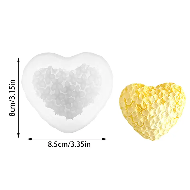 3D Woven Love Silicone Mold Love Heart Resin Candle Mold Mousse Cake Aromatherapy Candle Mould Chocolate Baking Molds Crafts
