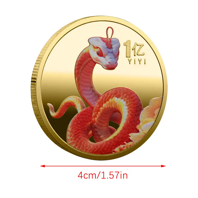 2025 New Year Of The Snake Commemorative Coins Chinese Zodiac Medals 3D Relief Coins Collectibles New Year Coins 1PC