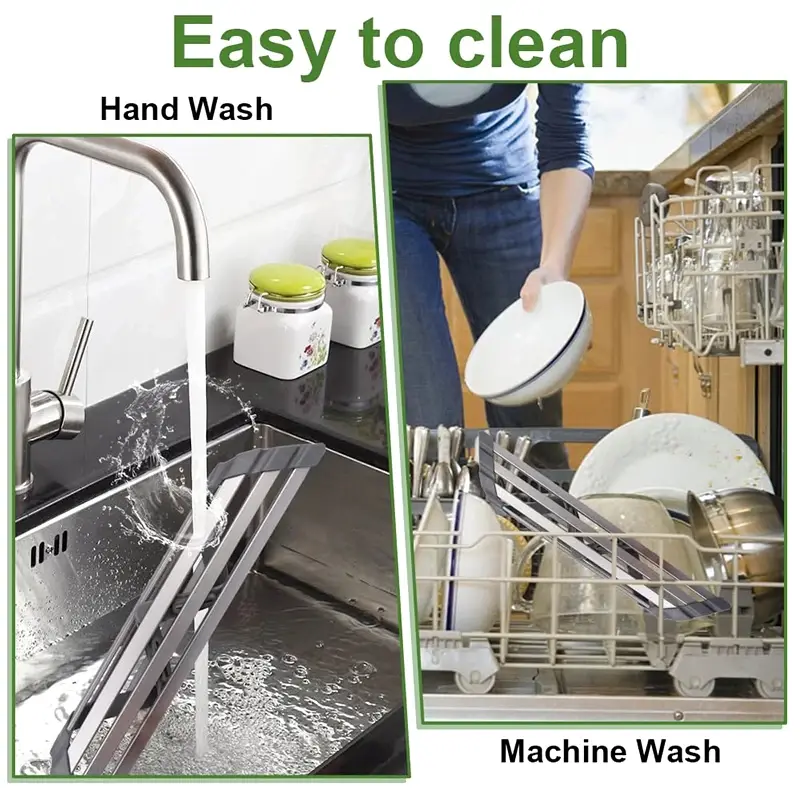 46*32CM Large Durable Roll Up Corner Sink Rack Triangle Foldable Kitchen Sink Organizer Over The Sink Dish Drying Rack Kitchen