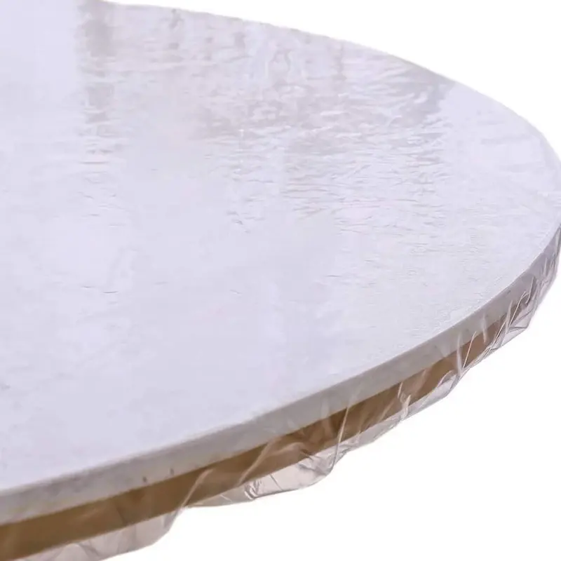 10pcs Fitted Round Tablecloth Transparent Waterproof Oil-Proof Table Cover Protector Cloth Dinning Table Table Covers Home