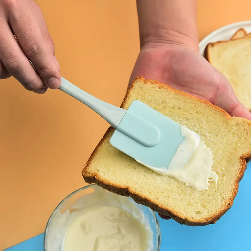 3Pcs Non-Stick Silicone Cream Scraper Bread Cake Butter Spatula Mixer Oil Brush With PP Handle Cake Spatula Kitchen Baking Tool