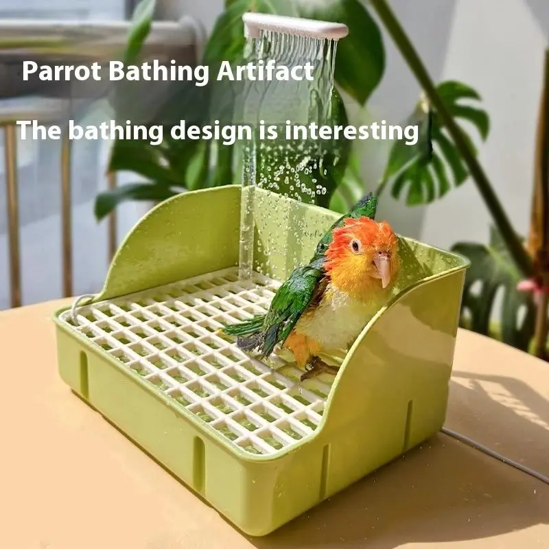 Automatic Bird Bathing Tub Shower Box Circulating Faucet Parrot Shower Basin Multipurpose Bird Bathtub Bird Cleaning Supplies