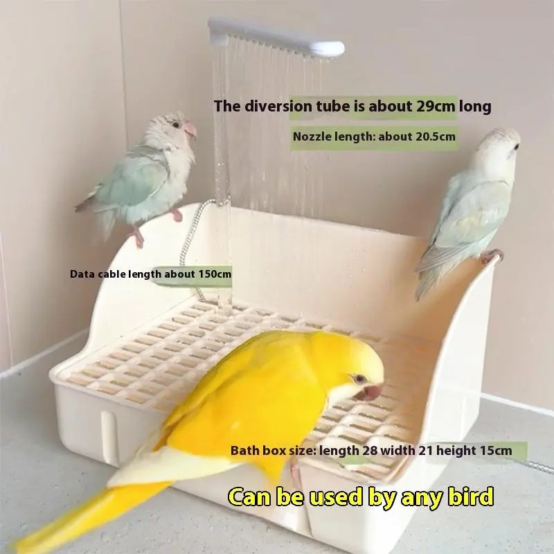 Automatic Bird Bathing Tub Shower Box Circulating Faucet Parrot Shower Basin Multipurpose Bird Bathtub Bird Cleaning Supplies