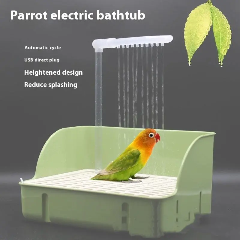 Automatic Bird Bathing Tub Shower Box Circulating Faucet Parrot Shower Basin Multipurpose Bird Bathtub Bird Cleaning Supplies