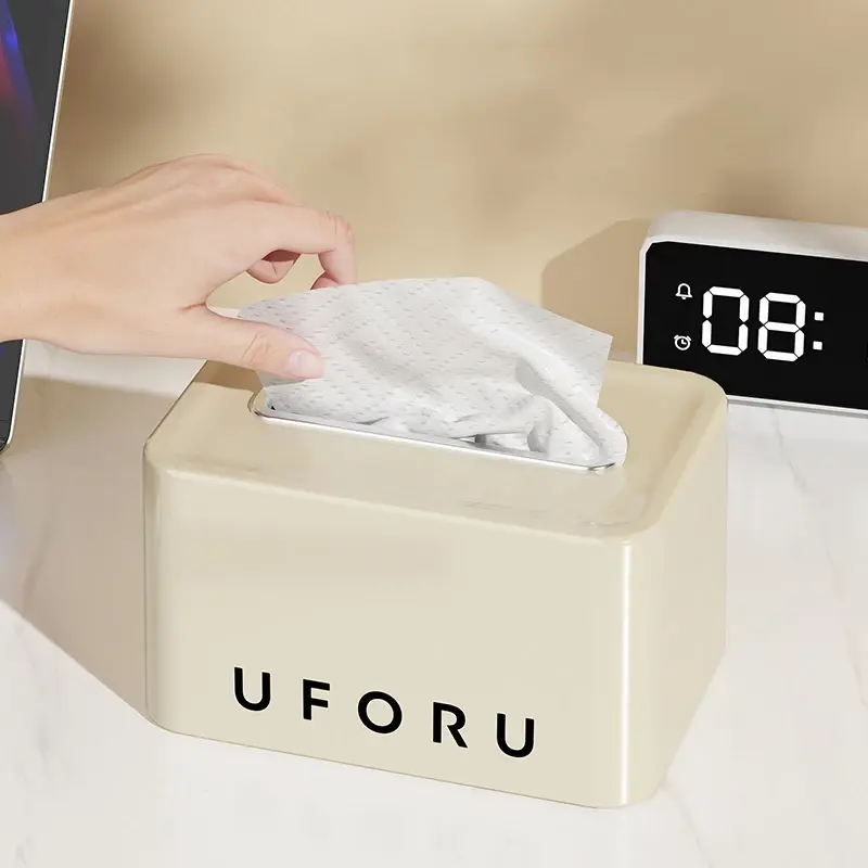 Creamy Style Napkin Holder Vintage Tissue Box Bunny Bow Design Material Simple Fashion Office Living Room Bedroom Use