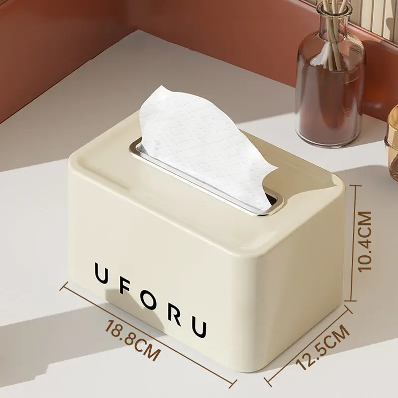 Creamy Style Napkin Holder Vintage Tissue Box Bunny Bow Design Material Simple Fashion Office Living Room Bedroom Use