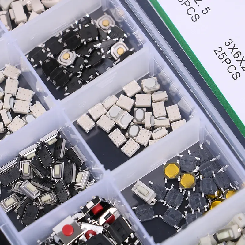 250Pcs/1 Set 10 Types Durable Car Remote Control Tablet actile Push Button Switch Car Keys Button Touch Microswitch With Box