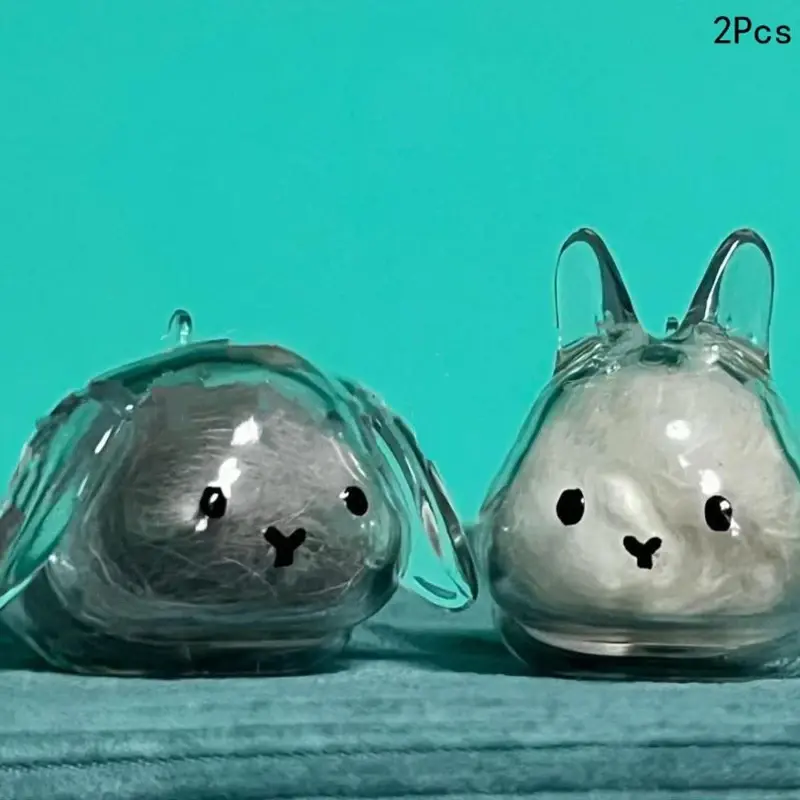 Rabbit Hair Storage Box Pendant Keychain Pet Hair Keepsake Box Pet Memorial Collection Box Bag Pendant DIY Decoration Gift