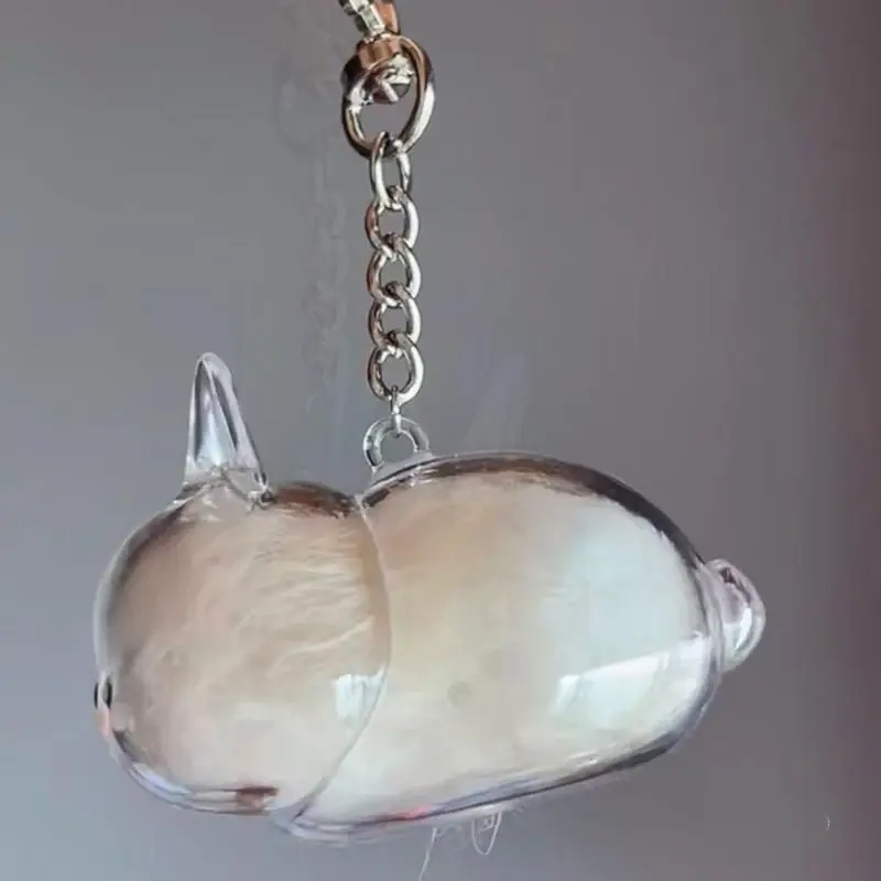 Rabbit Hair Storage Box Pendant Keychain Pet Hair Keepsake Box Pet Memorial Collection Box Bag Pendant DIY Decoration Gift