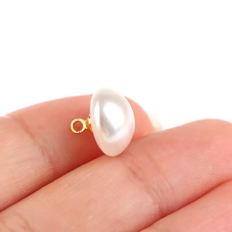 10Pcs 10mm/12mm Half Domed Pearl Buttons Mushroom Faux Plastic Shirt Semicircle Shank Button For Clothing Sewing DIY