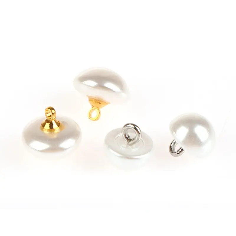 10Pcs 10mm/12mm Half Domed Pearl Buttons Mushroom Faux Plastic Shirt Semicircle Shank Button For Clothing Sewing DIY