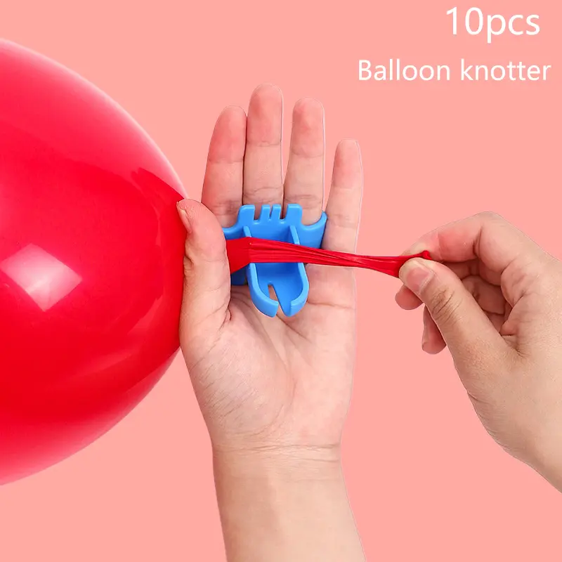 10pcs Plastic Balloon Knotter Tying Tool Wedding Birthday Party Knotting Faster Electric Balloon Blower Dot Easy Knot Device