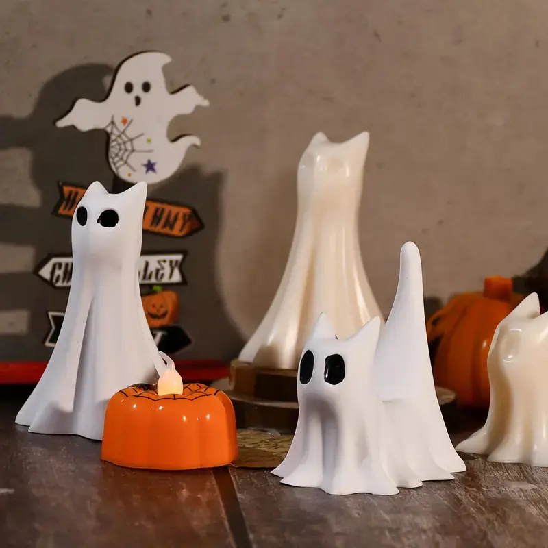 Halloween Ghost Cat Figurine Silicone Mold DIY Candle Romatherapy Plaster Resin Molds Haunted Decor Halloween Decorations