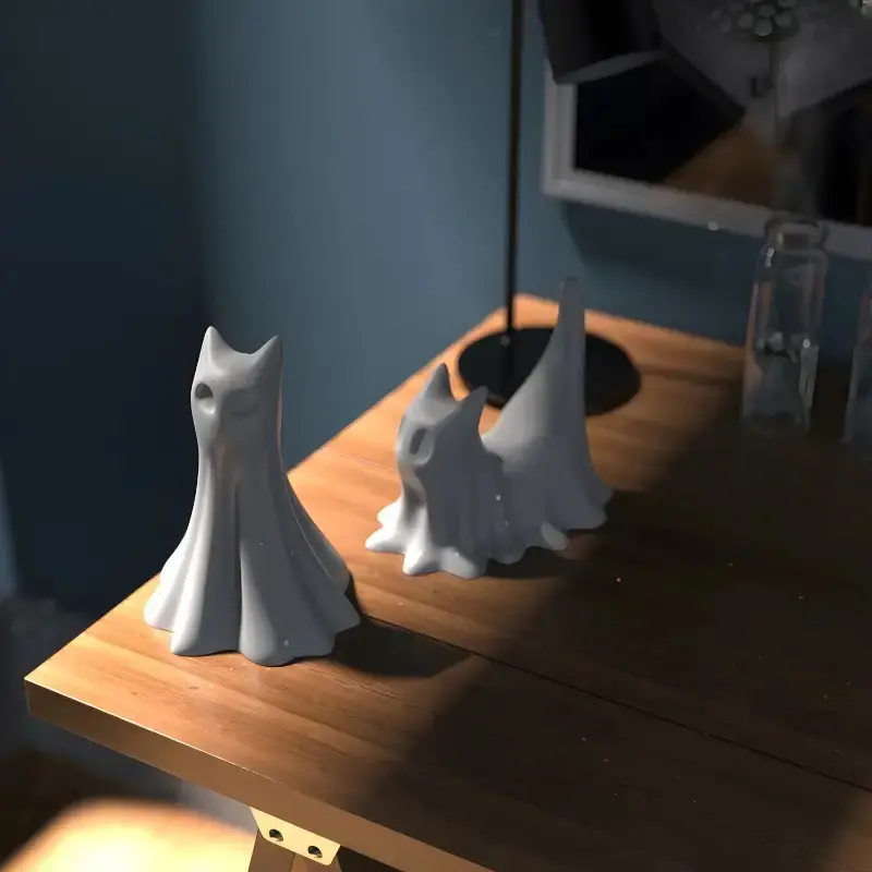 Halloween Ghost Cat Figurine Silicone Mold DIY Candle Romatherapy Plaster Resin Molds Haunted Decor Halloween Decorations
