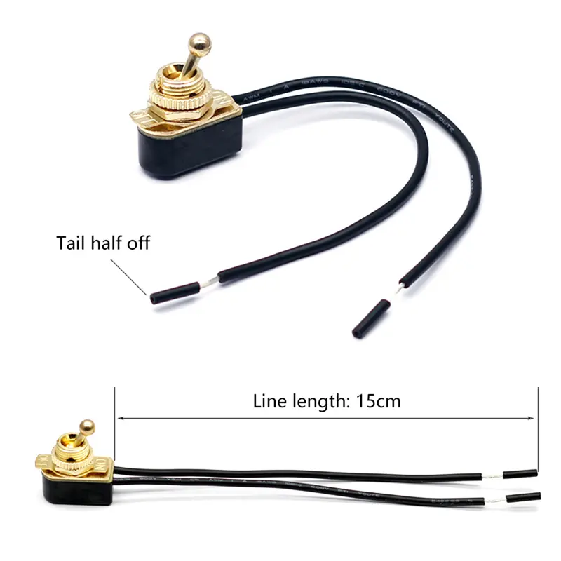 On/Off Prewired Standard Toggle Switch With Wire Cable MT-2021 SPST Contacts Switch Electrical Equipment AC 250V 6A