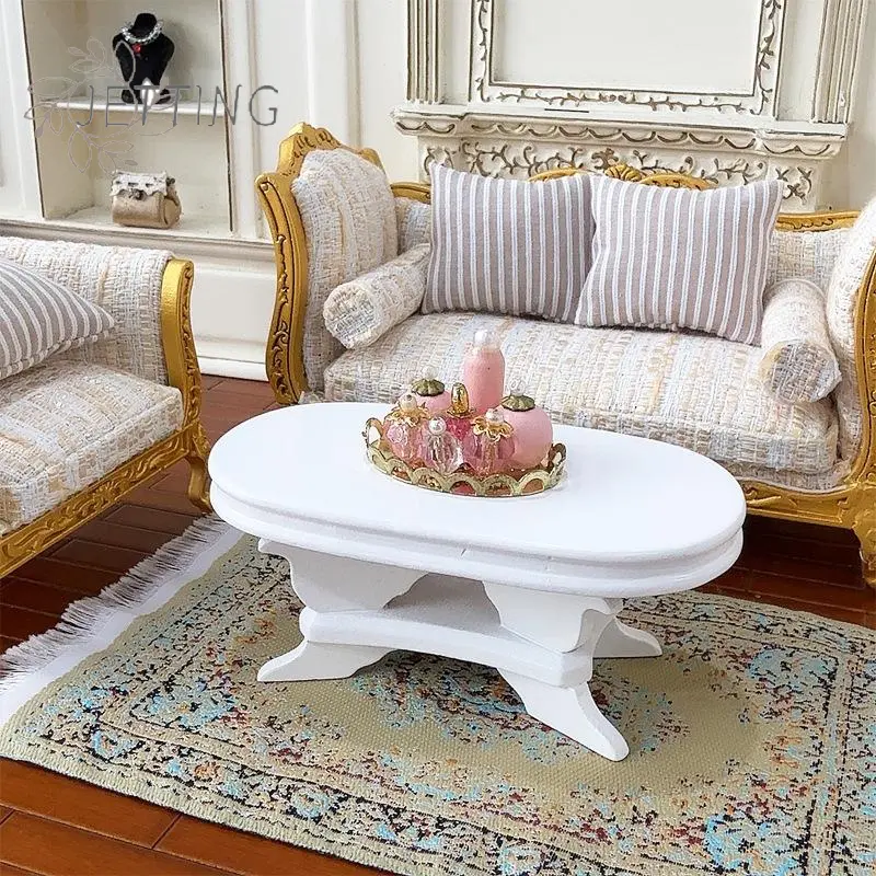 1/12 Dollhouse Simulation Tea Table Model Doll Home Table Living Room Furniture Decor Dolls House Accessories Pretend Play Toy