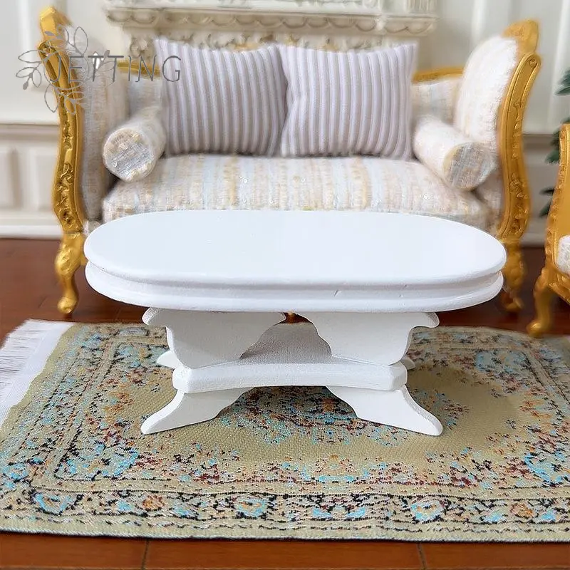1/12 Dollhouse Simulation Tea Table Model Doll Home Table Living Room Furniture Decor Dolls House Accessories Pretend Play Toy