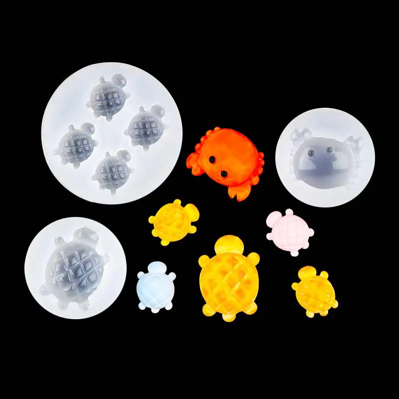 Cute Crab Tortoise Silicone Fondant Mold Reusable Small Size Lovely Animals Cake Decoration Chocolate Mold