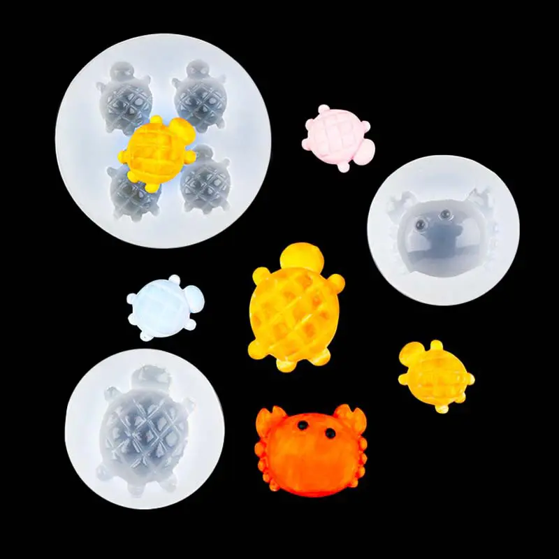 Cute Crab Tortoise Silicone Fondant Mold Reusable Small Size Lovely Animals Cake Decoration Chocolate Mold