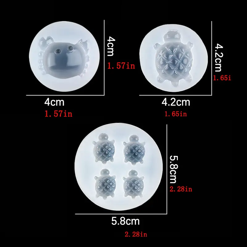 Cute Crab Tortoise Silicone Fondant Mold Reusable Small Size Lovely Animals Cake Decoration Chocolate Mold