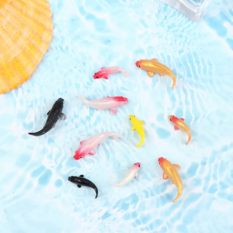 5pcs Dollhouse Miniature Model Fish Carp Simulation Animals For Kids Toys DIY Decorative Goldfish Figurines Home Decor