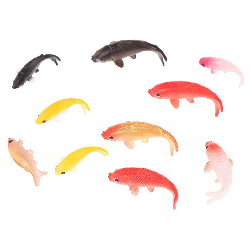 5pcs Dollhouse Miniature Model Fish Carp Simulation Animals For Kids Toys DIY Decorative Goldfish Figurines Home Decor