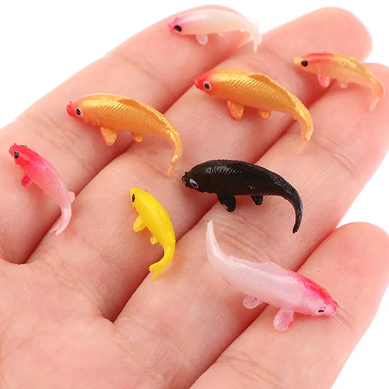 5pcs Dollhouse Miniature Model Fish Carp Simulation Animals For Kids Toys DIY Decorative Goldfish Figurines Home Decor