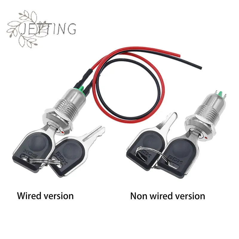 1PCS 12mm Zinc Alloy Electronic Key Switch With 2 Keys ON OFF Phone Lock Security Power Button Tubular Terminals 2 Position 1A