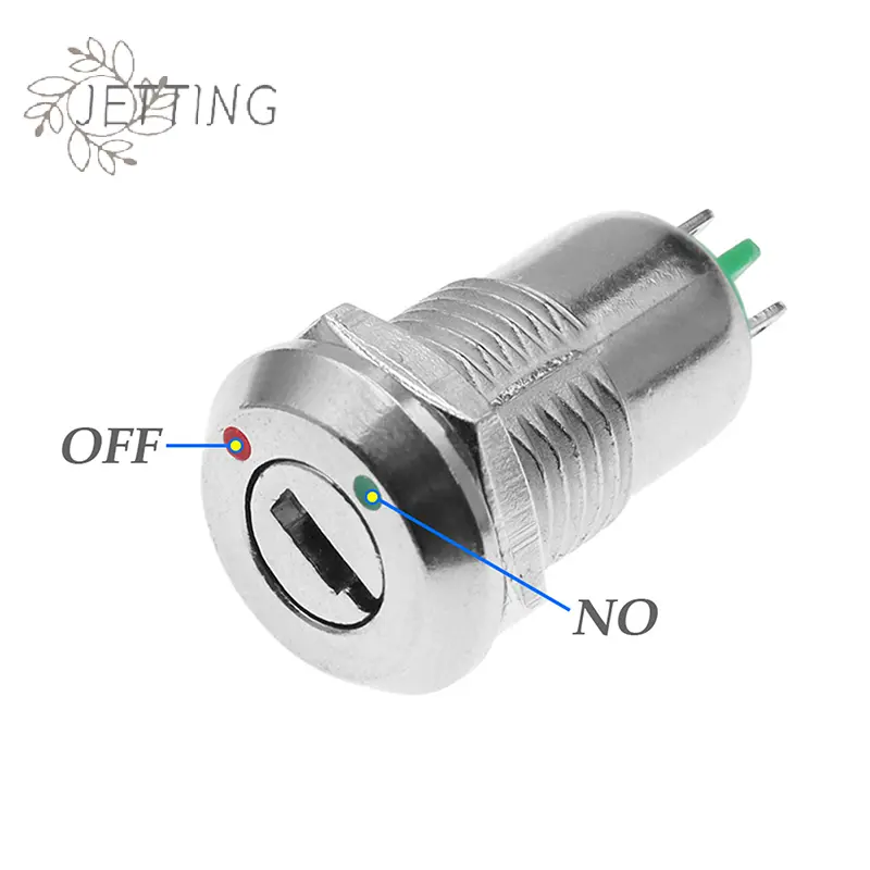 1PCS 12mm Zinc Alloy Electronic Key Switch With 2 Keys ON OFF Phone Lock Security Power Button Tubular Terminals 2 Position 1A