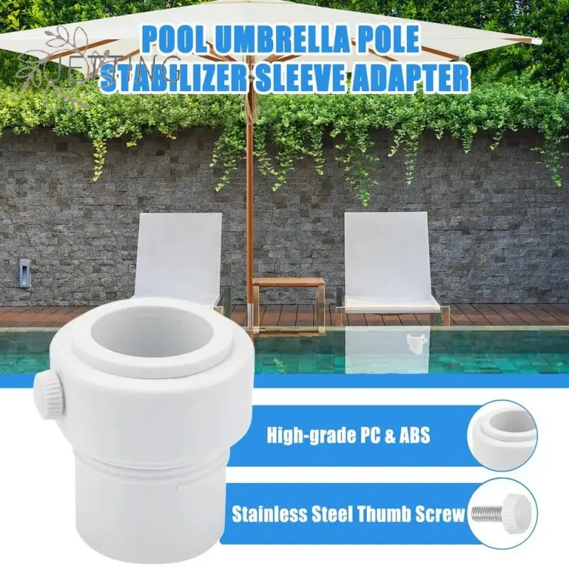 Pool Umbrella Stabilizer Sleeve Adapter Fits 1.5" & 1.35" Umbrella Poles Deck Mount Hole Insert For Threaded Pool Sleeves