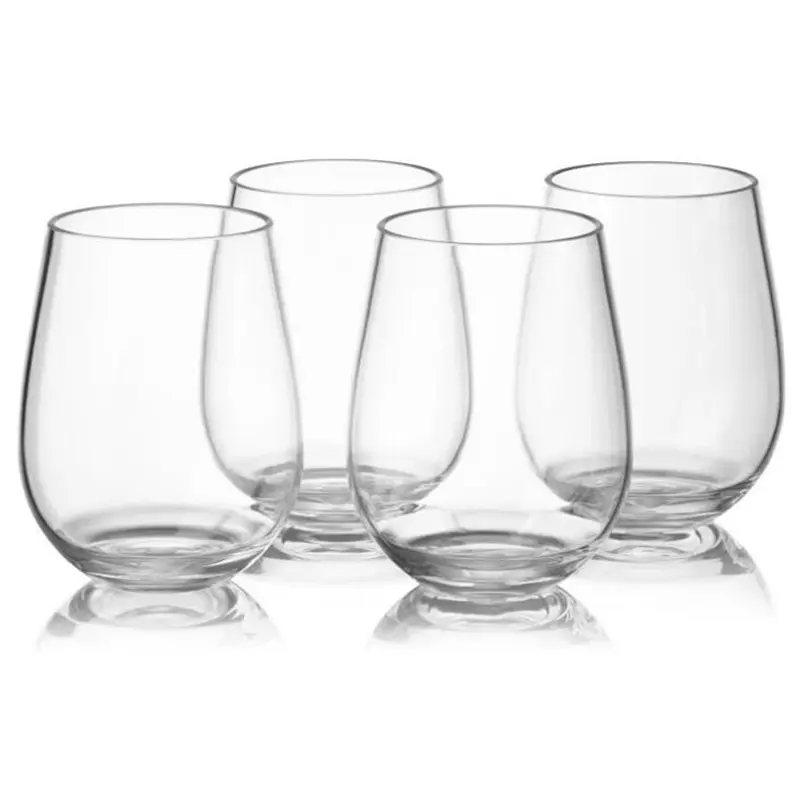 2pcs Shatterproof Plastic Wine Glass Unbreakable PET Red Wine Tumbler Glasses Cups Reusable Transparent Fruit Juice Beer Cup