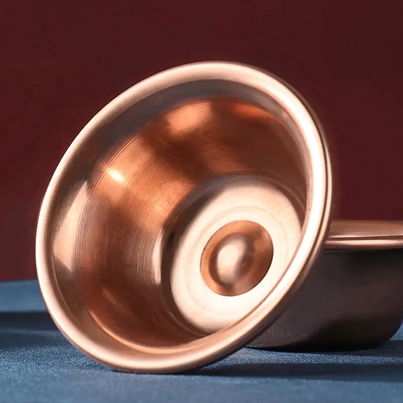 1PC Pure Copper Water Supply Bowl Handmade Holy Water Bowl For Buddha Buddhist Supplies Fine Polished Water Supply Bowl