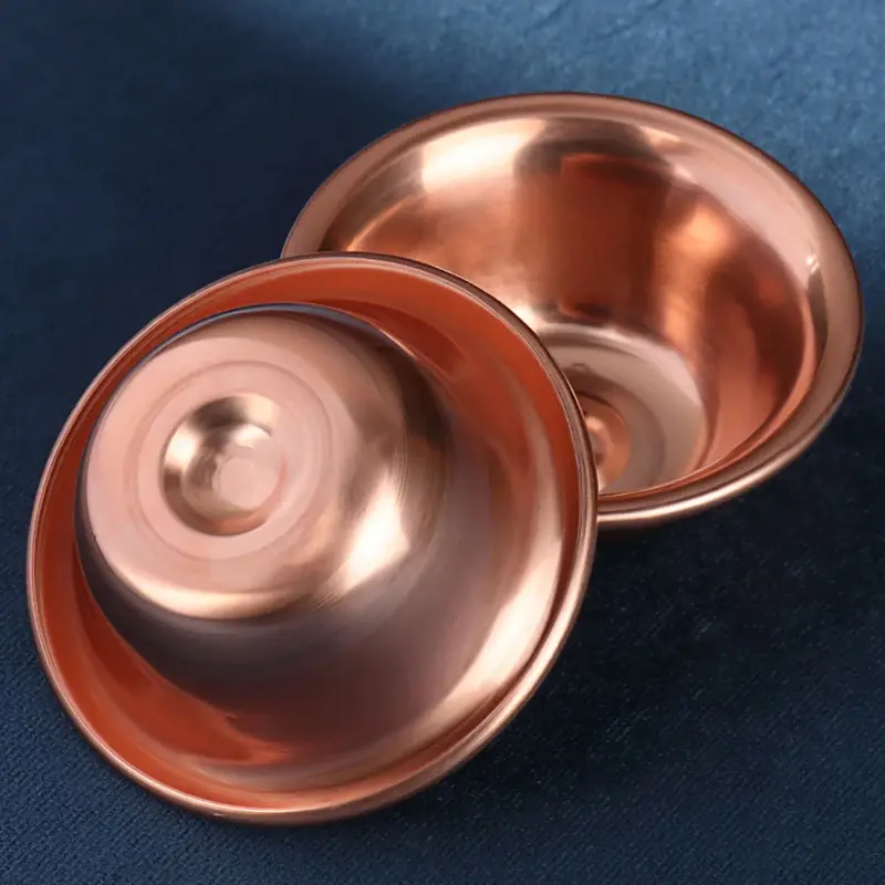 1PC Pure Copper Water Supply Bowl Handmade Holy Water Bowl For Buddha Buddhist Supplies Fine Polished Water Supply Bowl