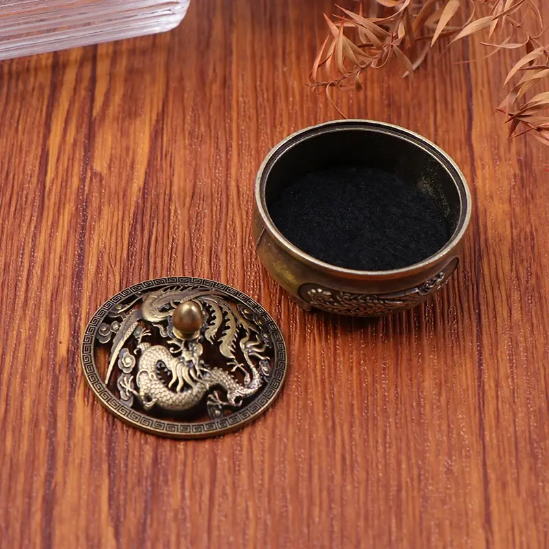 Alloy Antique Three-legged Aromatherapy Stove DIY Household Indoor Pan Incense Wire Incense Burner Tea Ceremony Decoration
