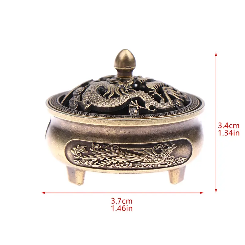Alloy Antique Three-legged Aromatherapy Stove DIY Household Indoor Pan Incense Wire Incense Burner Tea Ceremony Decoration