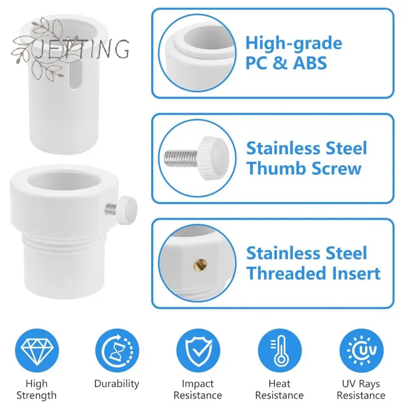 Pool Umbrella Stabilizer Sleeve Adapter Fits 1.5" & 1.35" Umbrella Poles Deck Mount Hole Insert For Threaded Pool Sleeves