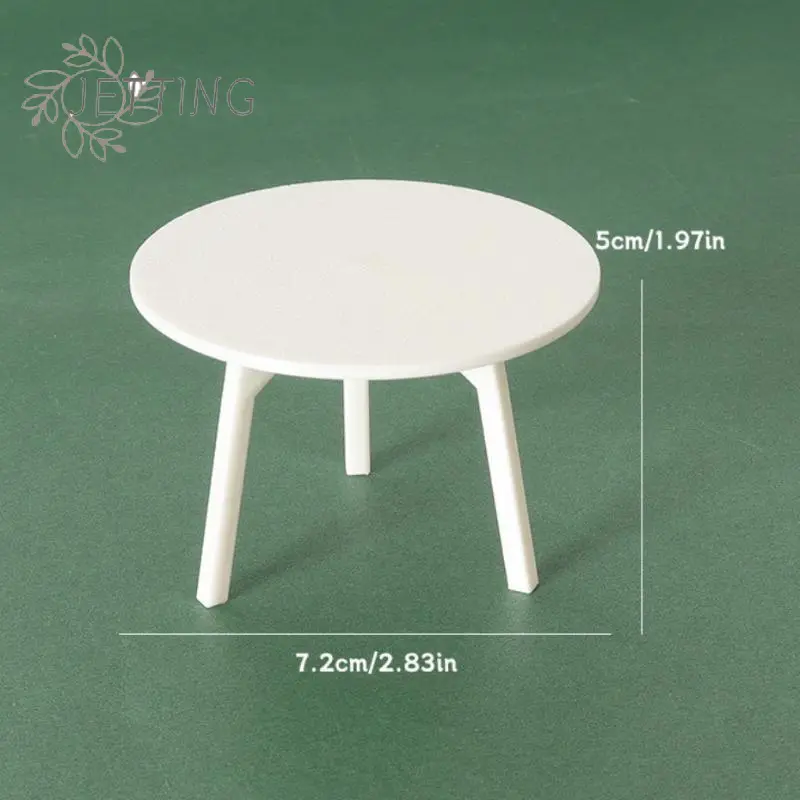 1 Piece Dollhouse Miniature White Round Table Model Simulation Furniture Decoration DIY Accessories Toys