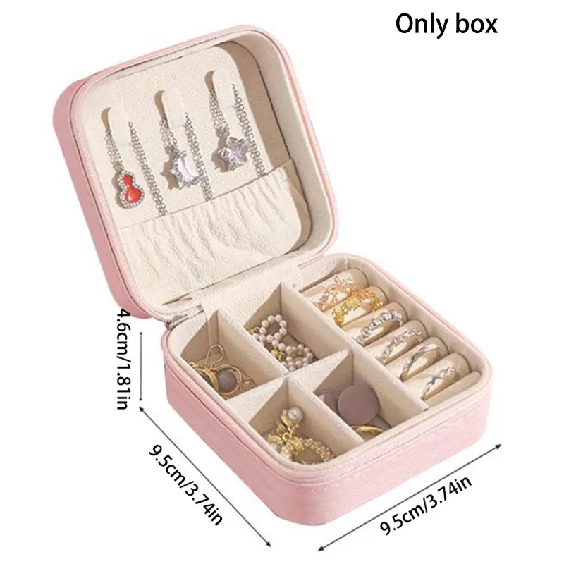 Jewelry Storage Box Travel Organizer Jewelry Case Leather Storage Earrings Necklace Ring Jewelry Organizer Display