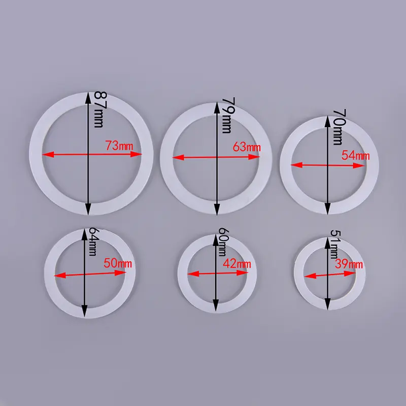 2Pcs/lot Silicone Seal Ring Flexible Washer Gasket Ring Kitchen Coffee Parts Makers Accessories Diameter 51mm-87mm