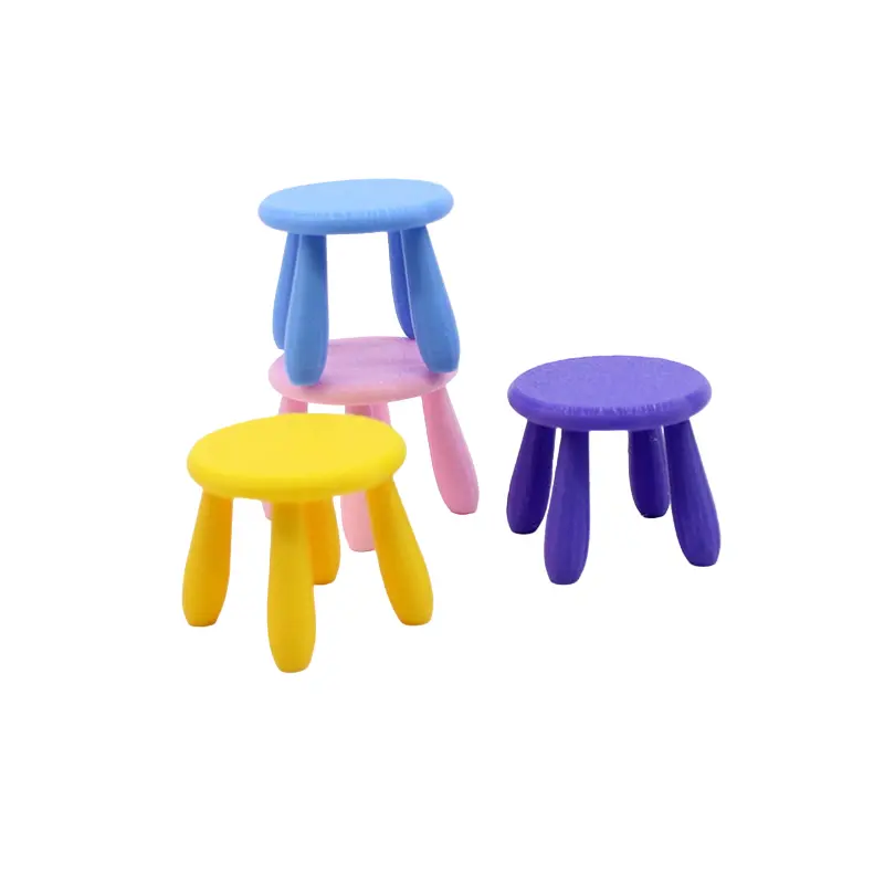 1PC Mini Chair Toy 1:12 Scale Dollhouse Stool Gift Doll Accessories Plastic Miniature Furniture Photo Props Scene Model