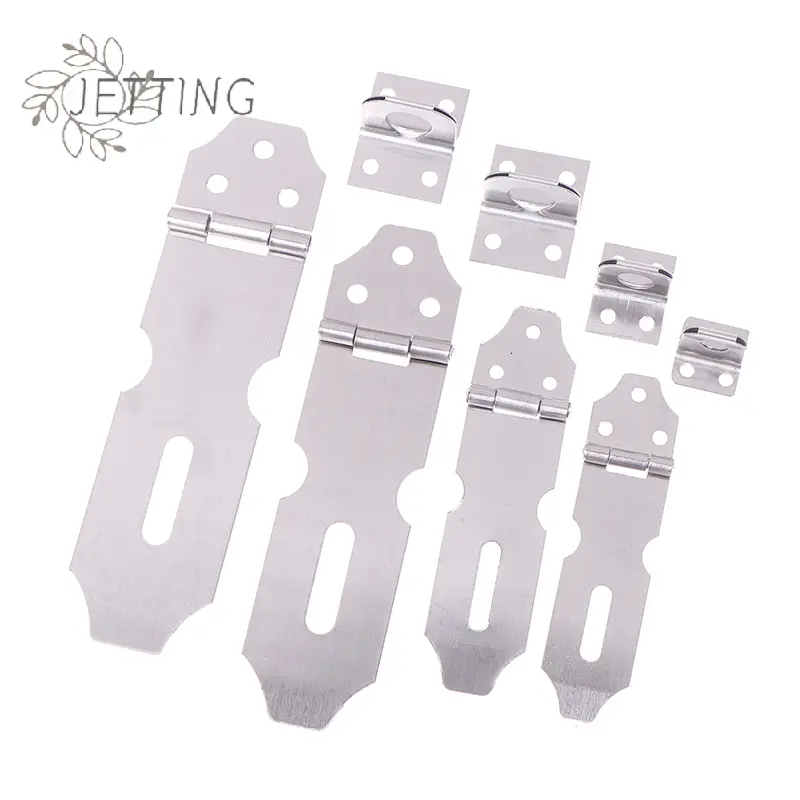 4PCS Stainless Steel Lock Door Padlock Hasp Door Clasp Lock 90 Degree Angle Shed Gate Latch Burglar-proof Bolt Door Buckle