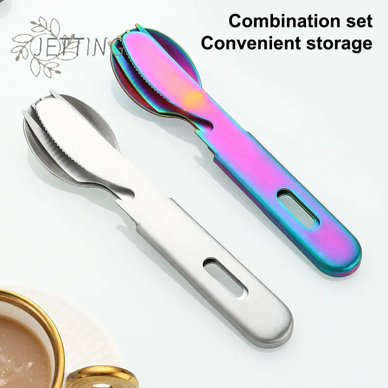 Cutlery Set 3 Pieces Eating Utensils Style Spoon Fork Knife Kit Flatware Multi-tool