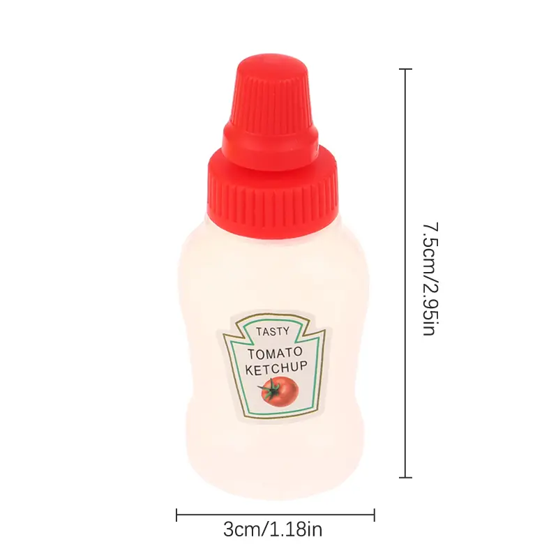 4Pcs/set Mini Sauce Bottle Ketchup Honey Salad Containers Bottles Portable Sauce Jars Storage Lunch Box Dressing Dispensers