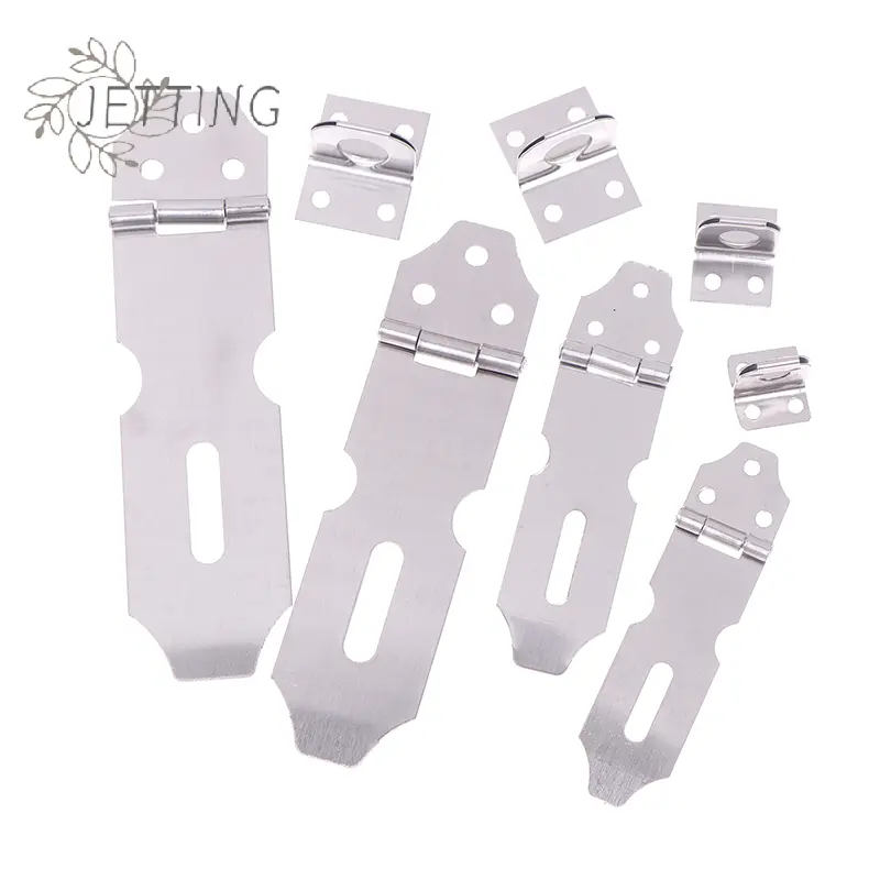 4PCS Stainless Steel Lock Door Padlock Hasp Door Clasp Lock 90 Degree Angle Shed Gate Latch Burglar-proof Bolt Door Buckle