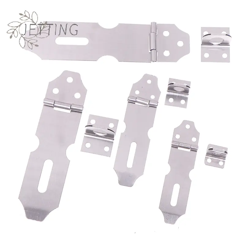 4PCS Stainless Steel Lock Door Padlock Hasp Door Clasp Lock 90 Degree Angle Shed Gate Latch Burglar-proof Bolt Door Buckle