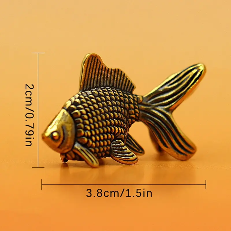 Goldfish Butterfly Pig Red-crowned Crane Lion Figurine Retro Brass Lucky Animal Statue Ornament Home Desk Decoration Tea Gift