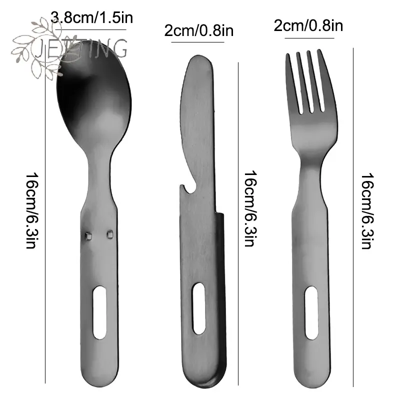 Cutlery Set 3 Pieces Eating Utensils Style Spoon Fork Knife Kit Flatware Multi-tool