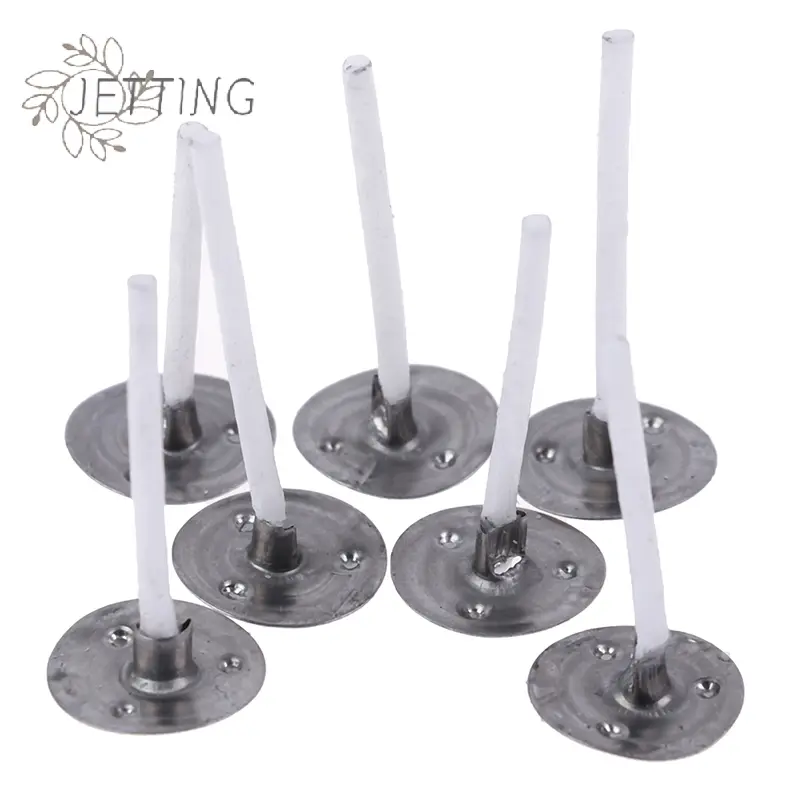 100Pcs Candle Wicks Waxed Cotton With Stand Original Smokeless Candle Wick For DIY Candle Silicone Mold Candle Making Supplies