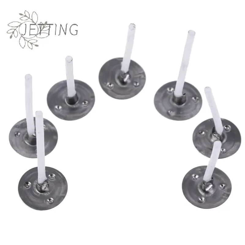 100Pcs Candle Wicks Waxed Cotton With Stand Original Smokeless Candle Wick For DIY Candle Silicone Mold Candle Making Supplies